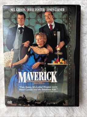 Maverick (DVD) - Mel Gibson, Jodie Foster - Blue Cover